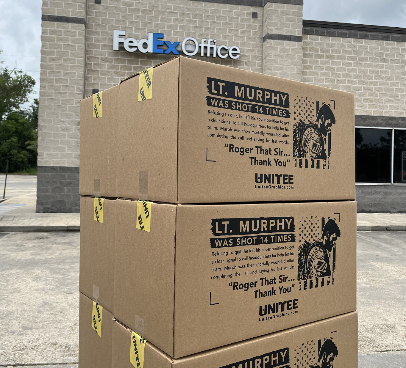 UNITEE Murph shirts shipping from FedEx