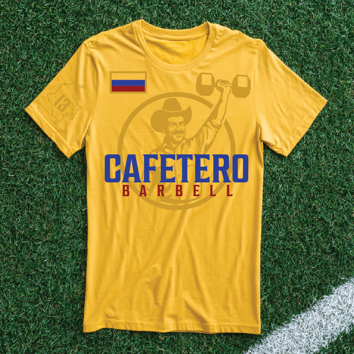Cafetero Barbell Colombia inspired gym shirt concept