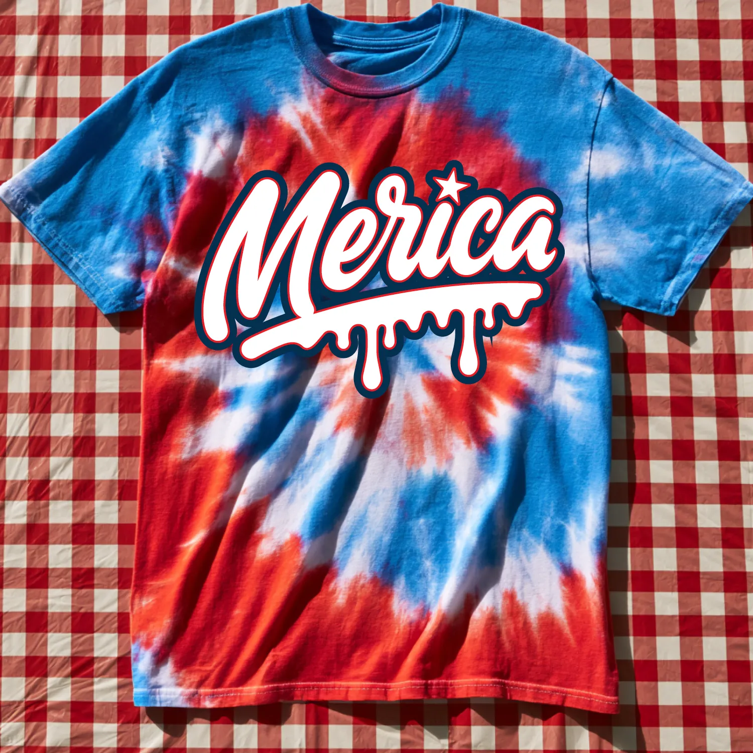 Merica Script Fourth of July design