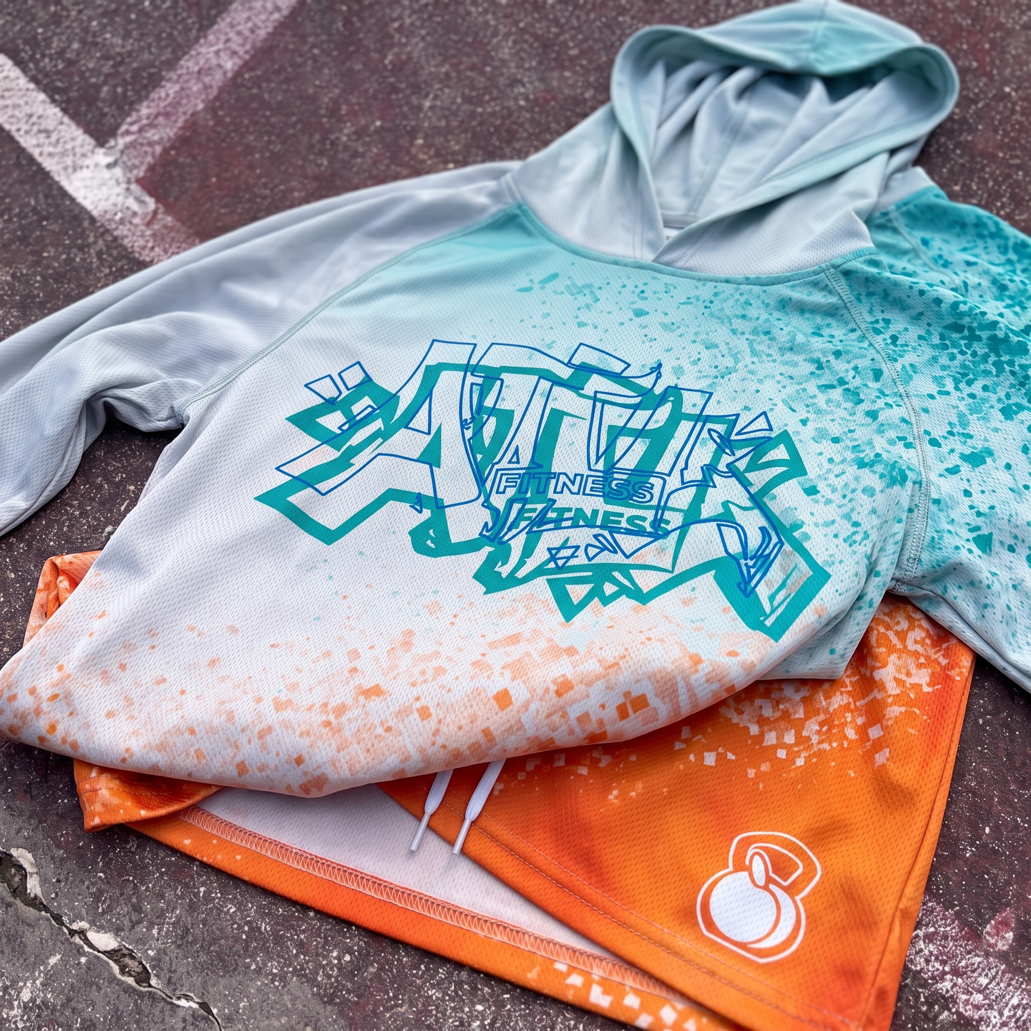 ATL Fitness street hoodie and orange training short