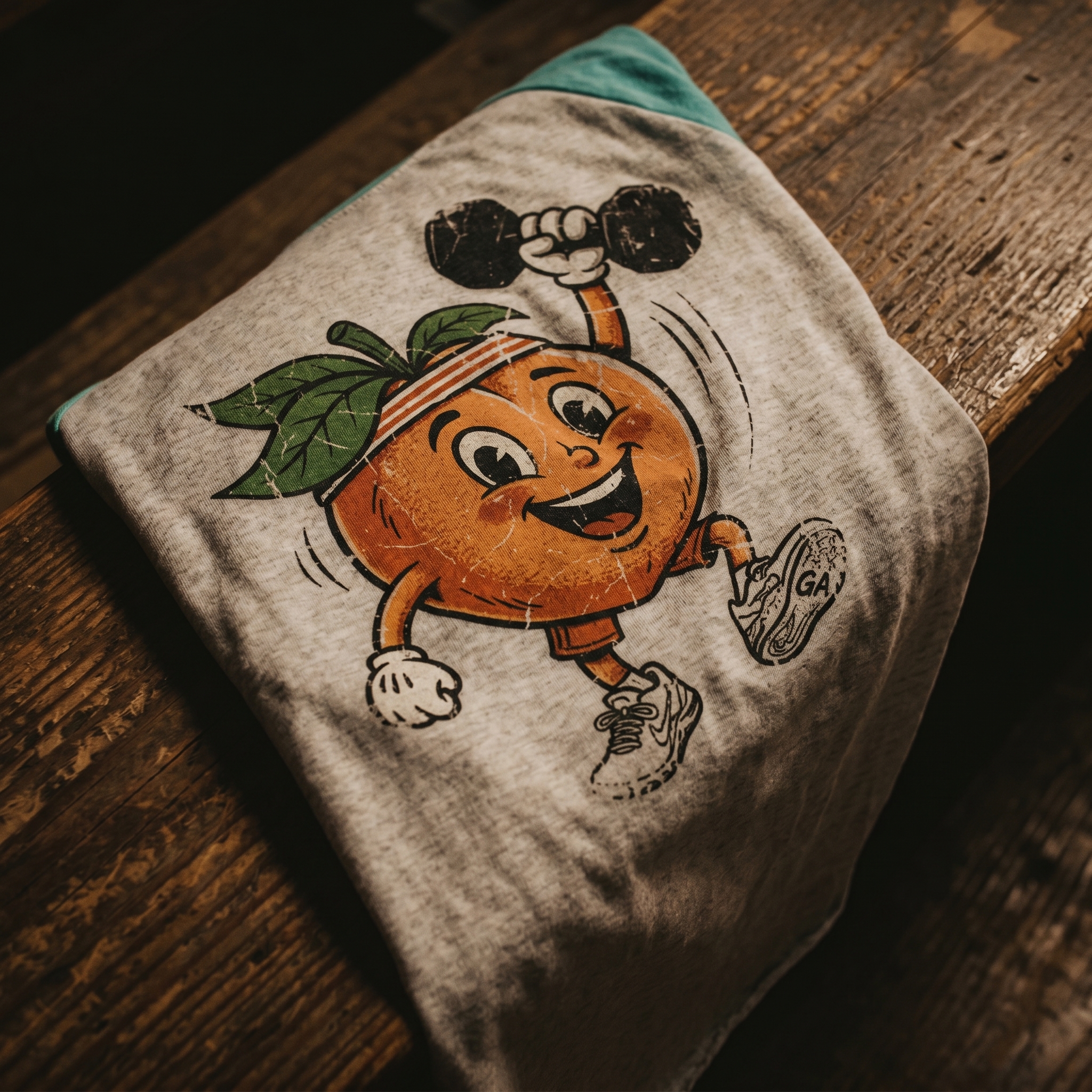 ATL Fitness peach mascot raglan shirt