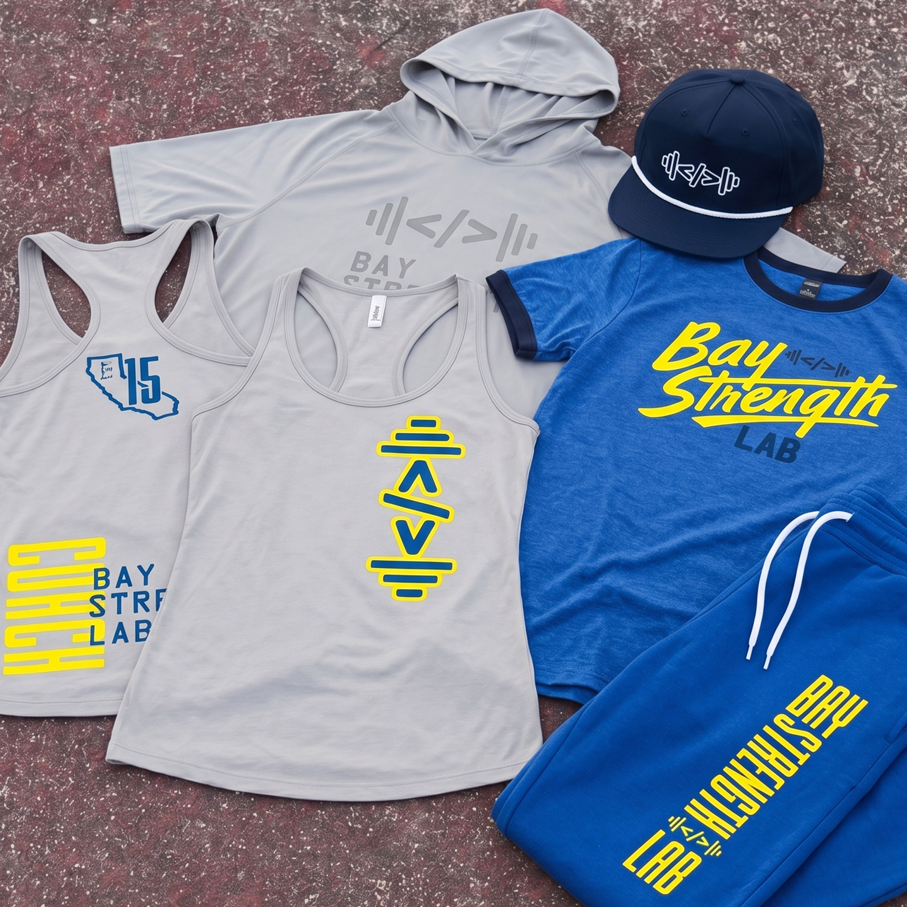 Bay Area Strength Lab full apparel collection collage