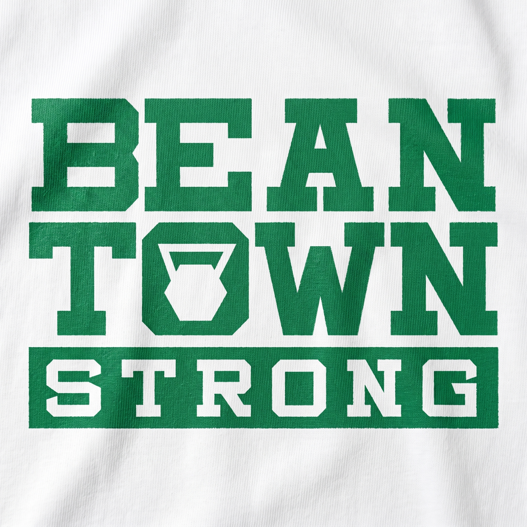 Beantown Strength screen printed logo detail