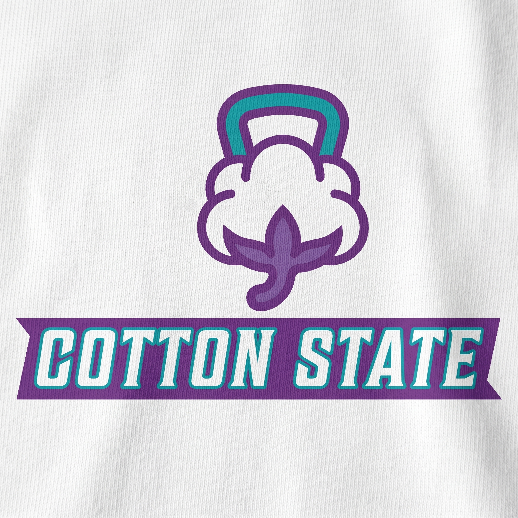 Cotton State Fitness Co. logo with cotton kettlebell icon and banner type