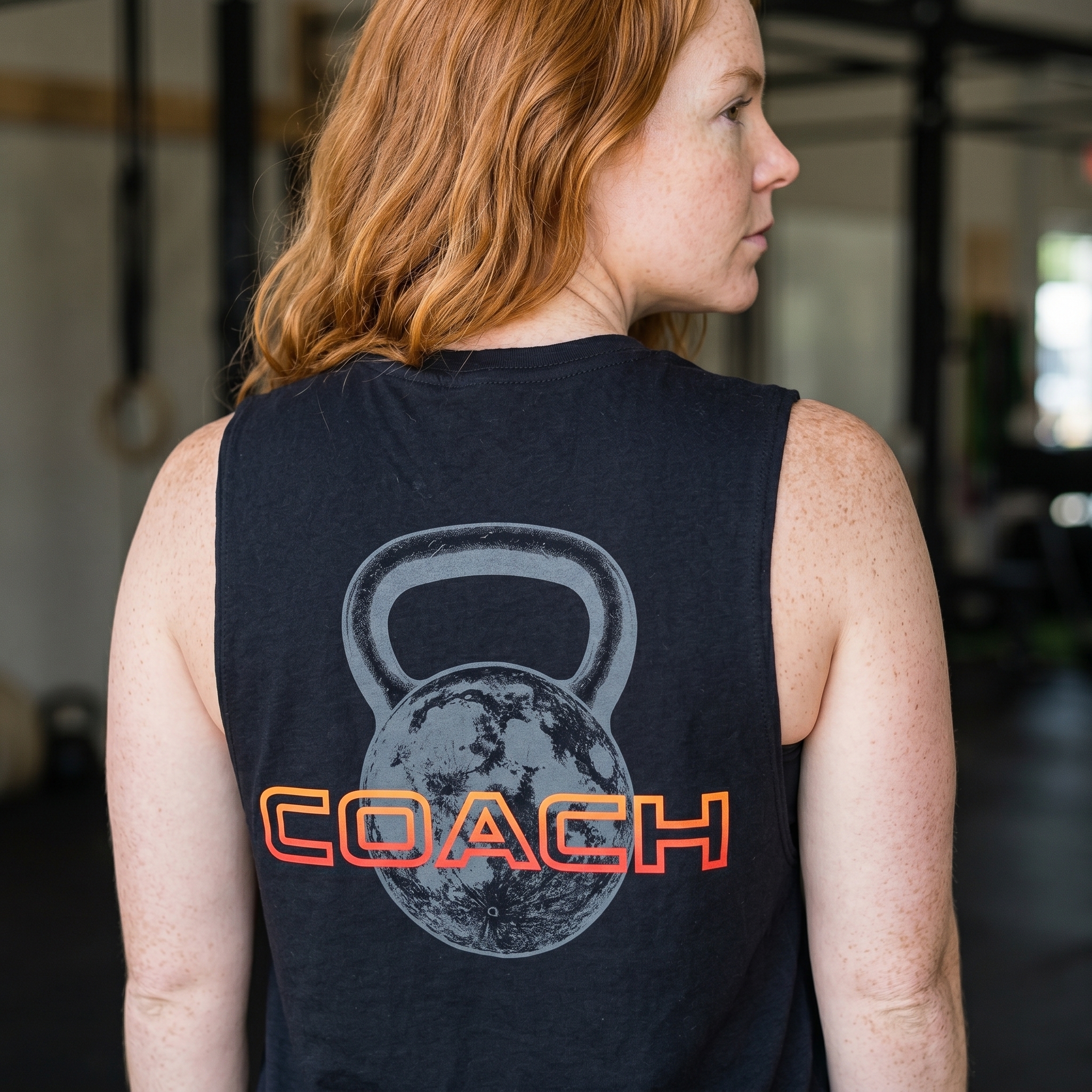 Lift Off Functional Fitness coach back tank with kettlebell graphic