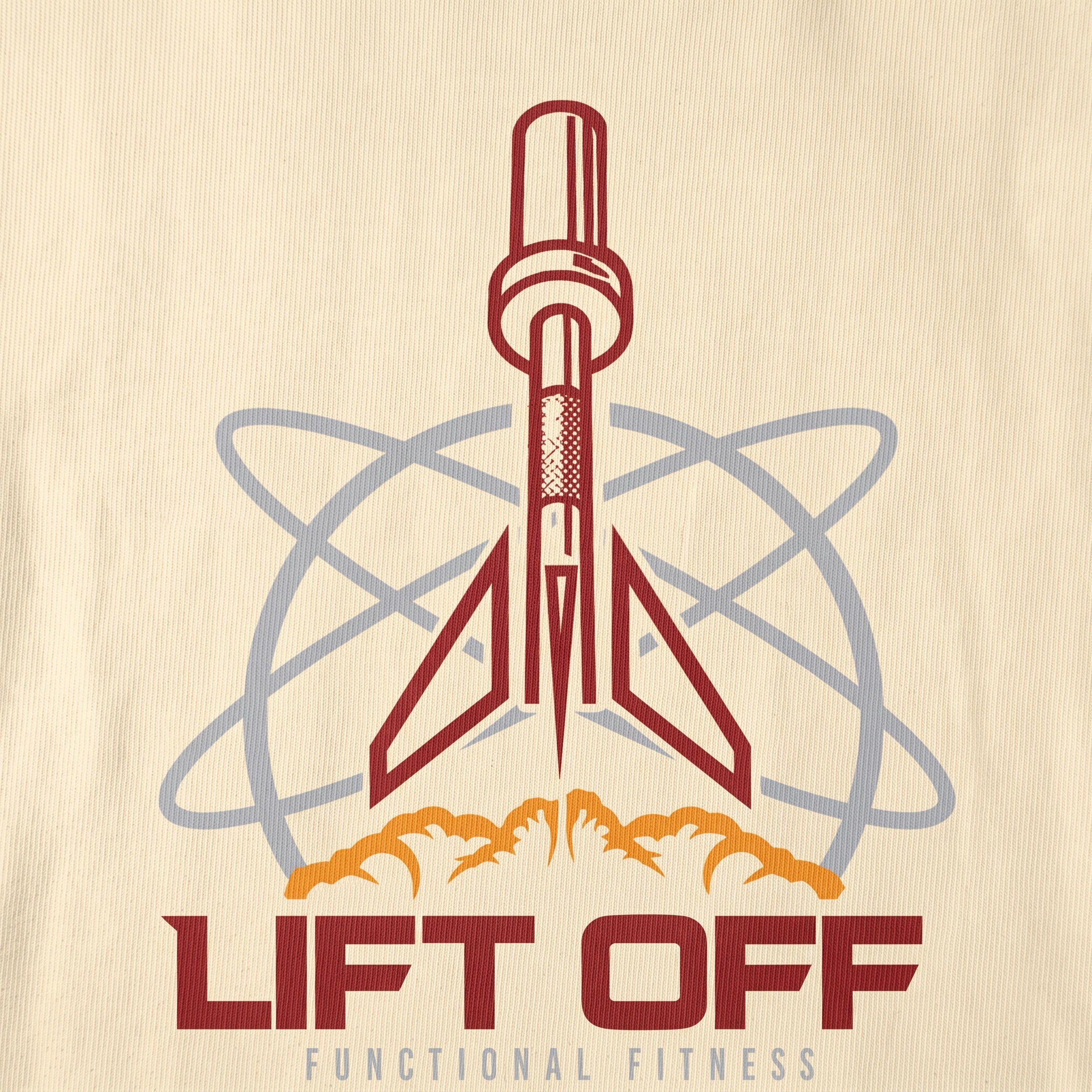 Lift Off Functional Fitness screen printed logo detail
