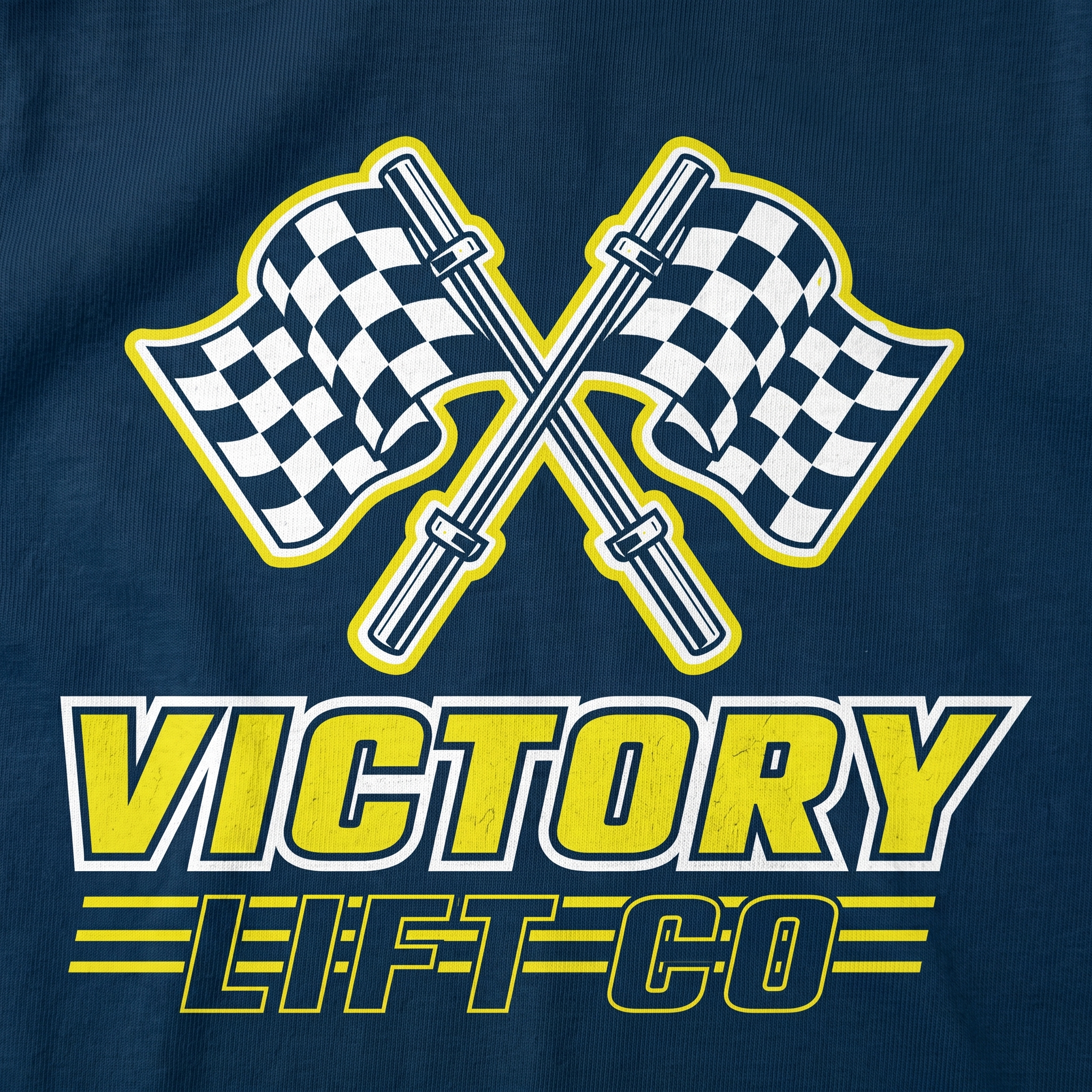 Victory Lift Co screen printed logo detail