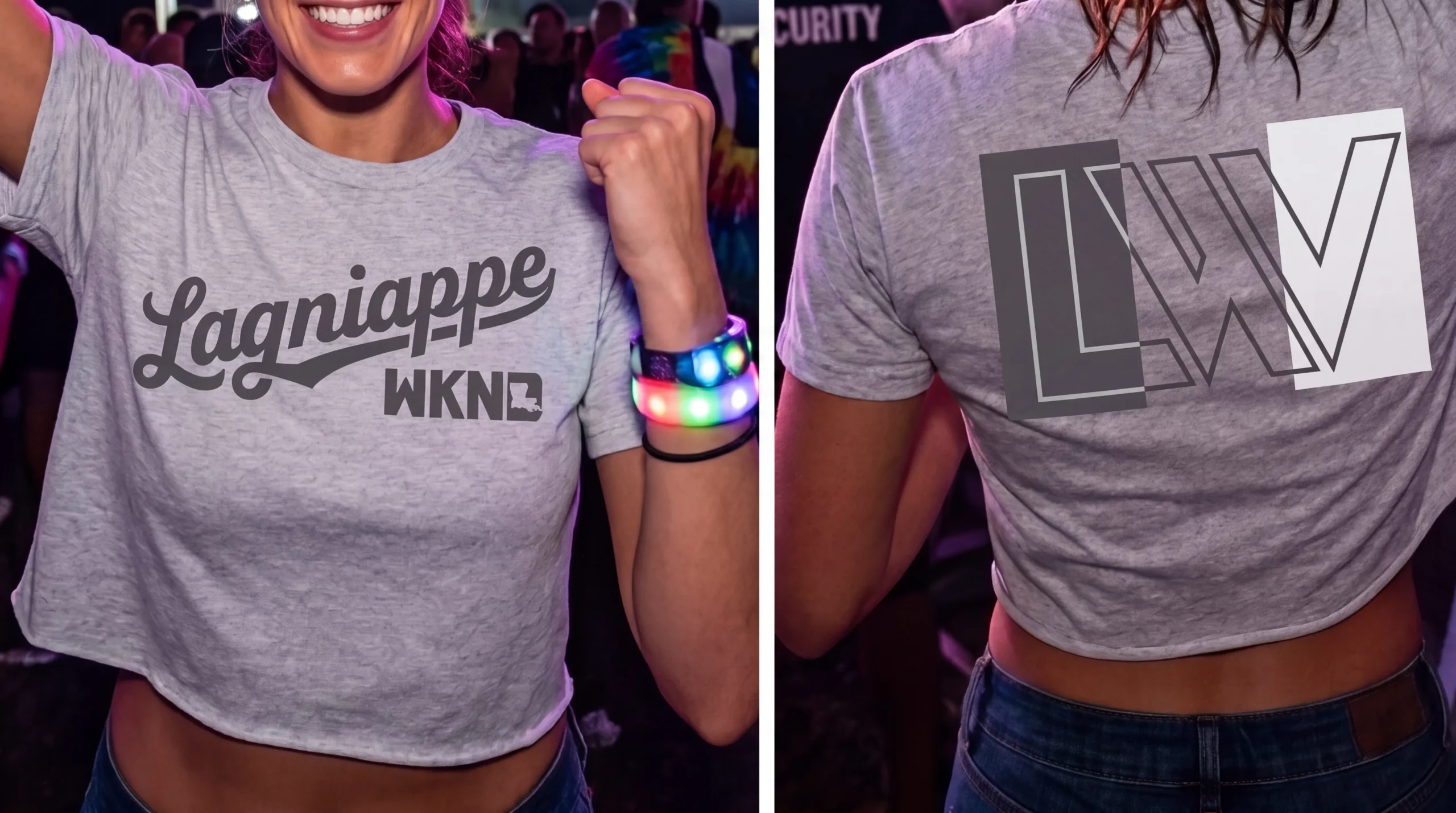 Lagniappe WKND cropped shirts worn during the festival