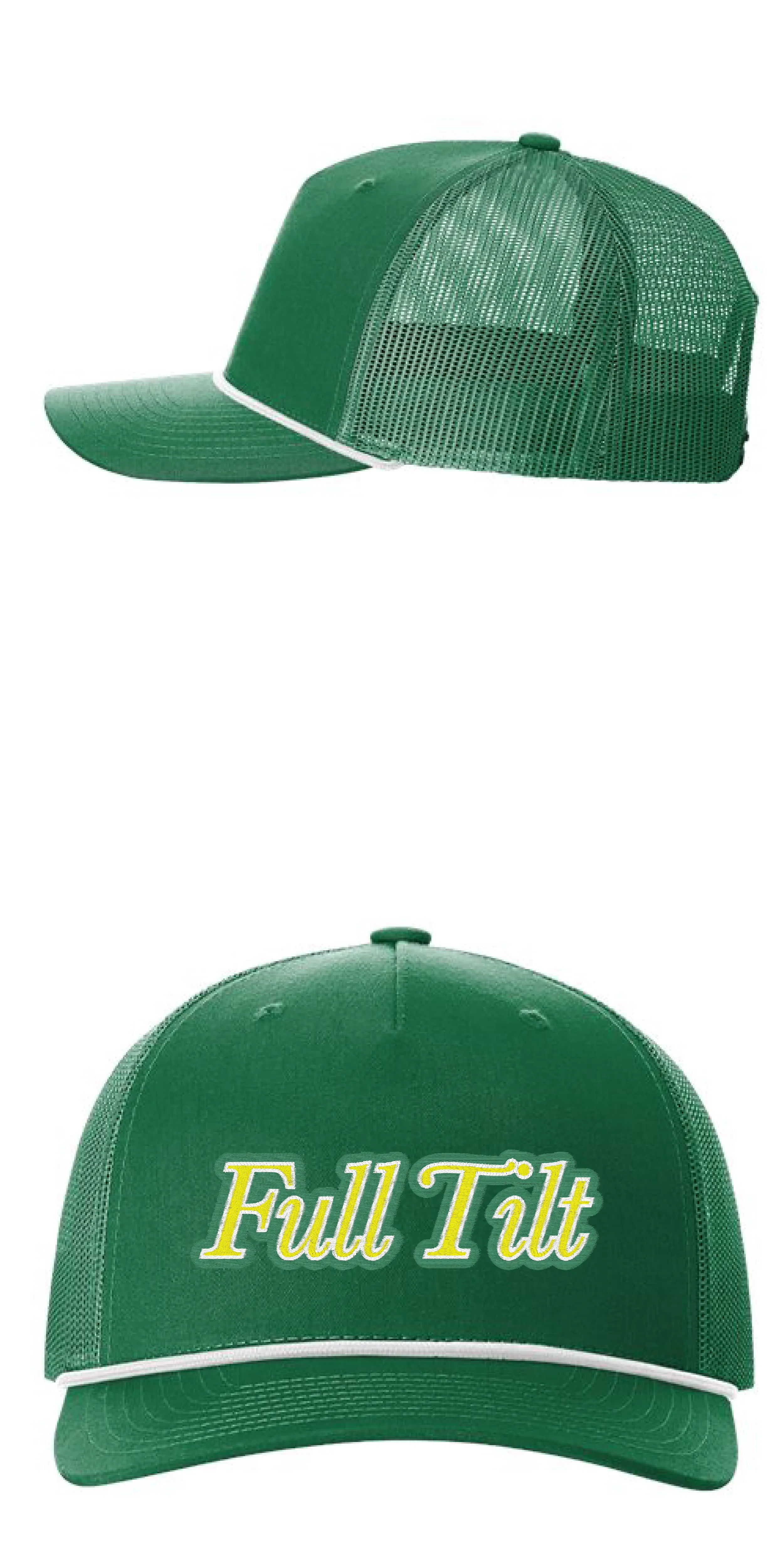 Green Full Tilt embroidered rope hat concept