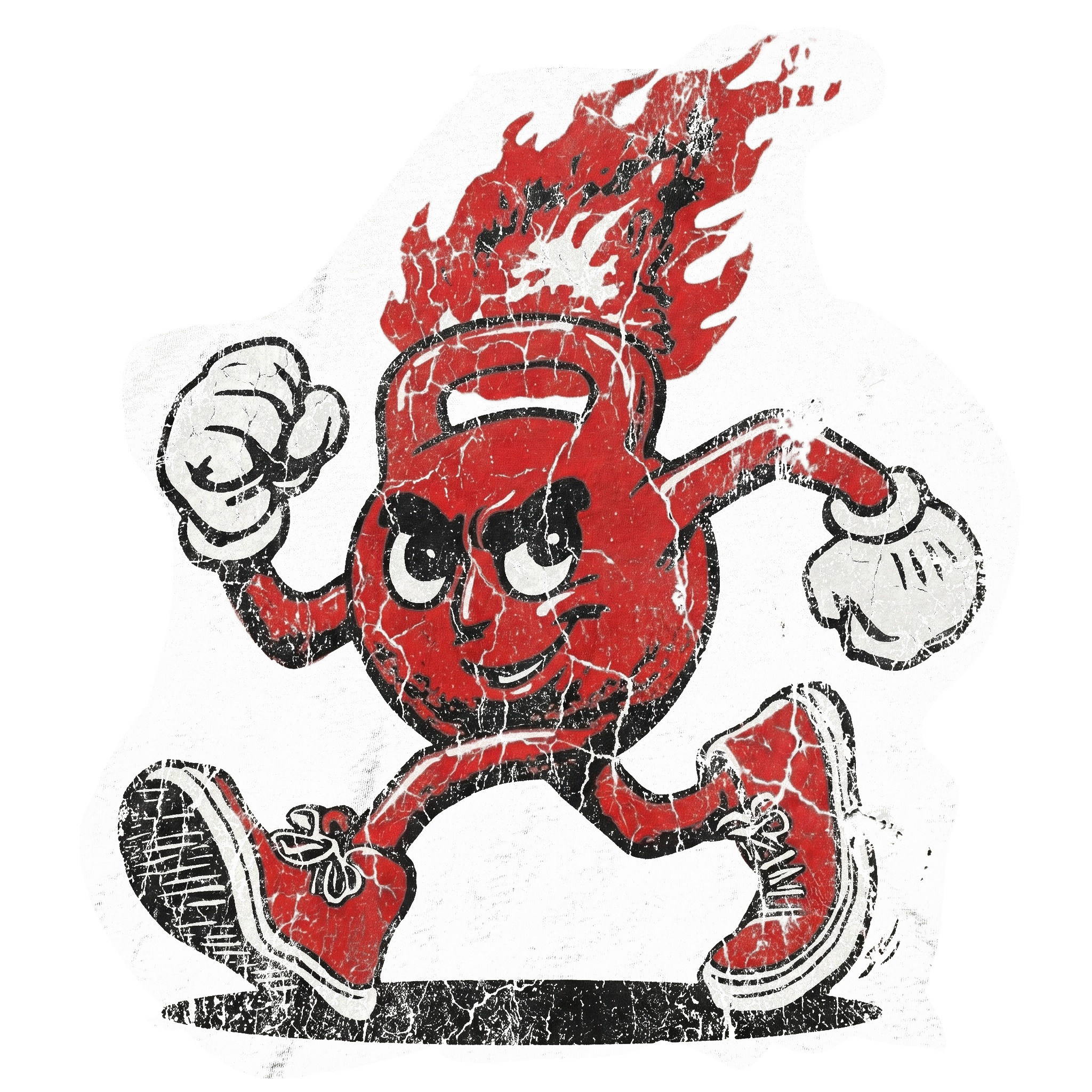 Vintage Miami Metcon kettlebell mascot illustration