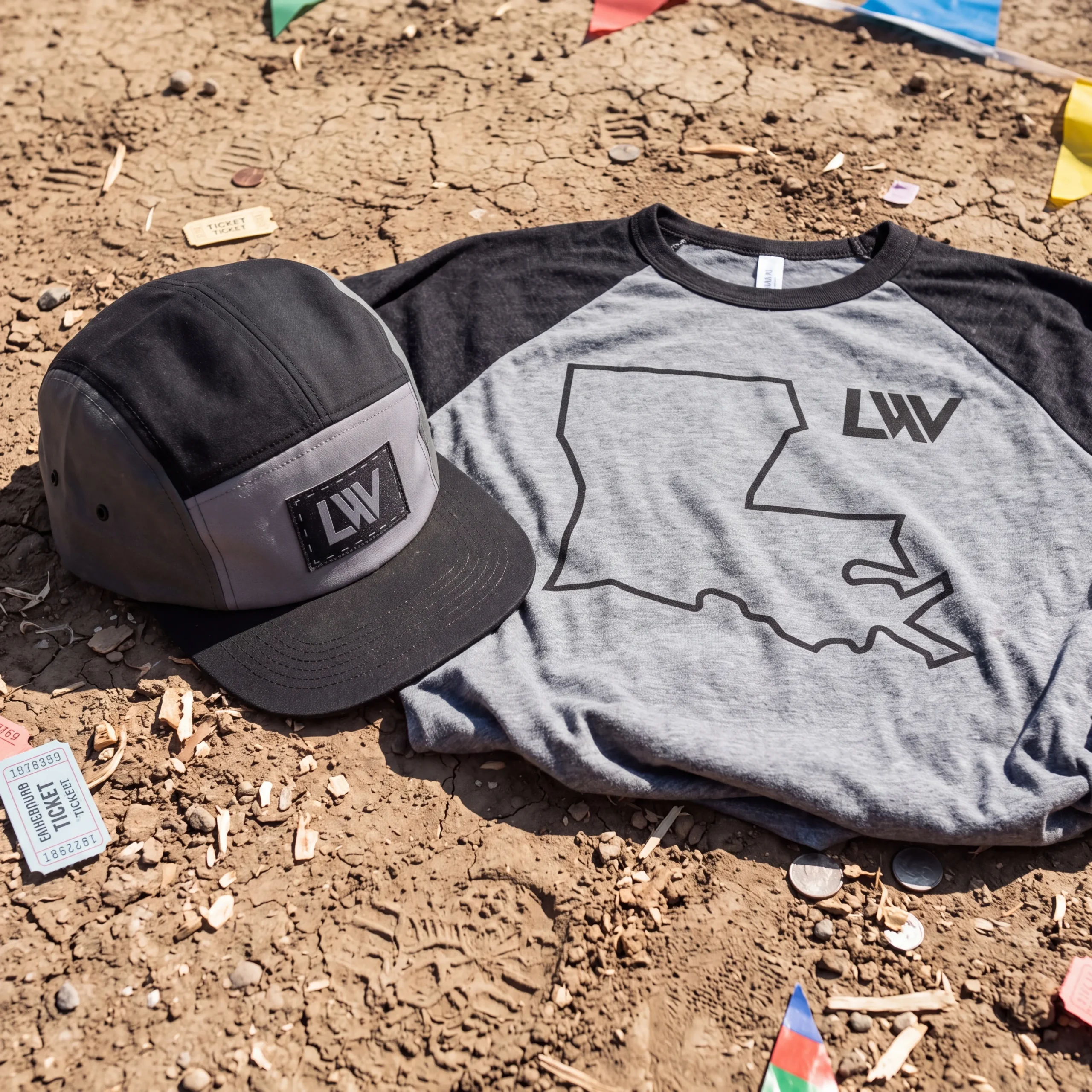 Louisiana raglan shirt and festival cap