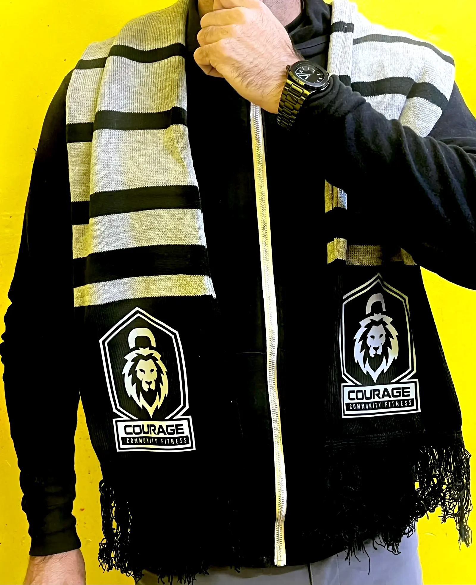Custom gym supporter scarf created by UNITEE Design Lab