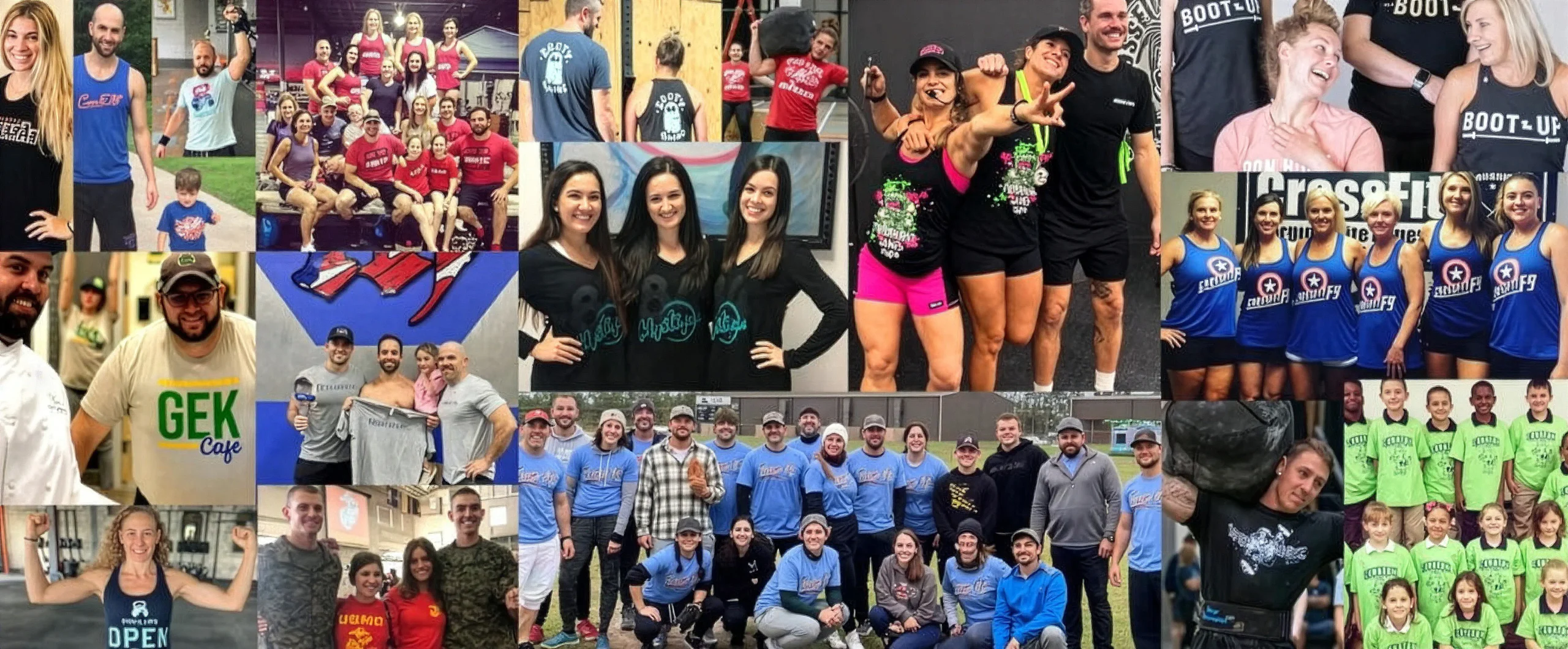 UNITEE customers wearing finished custom apparel
