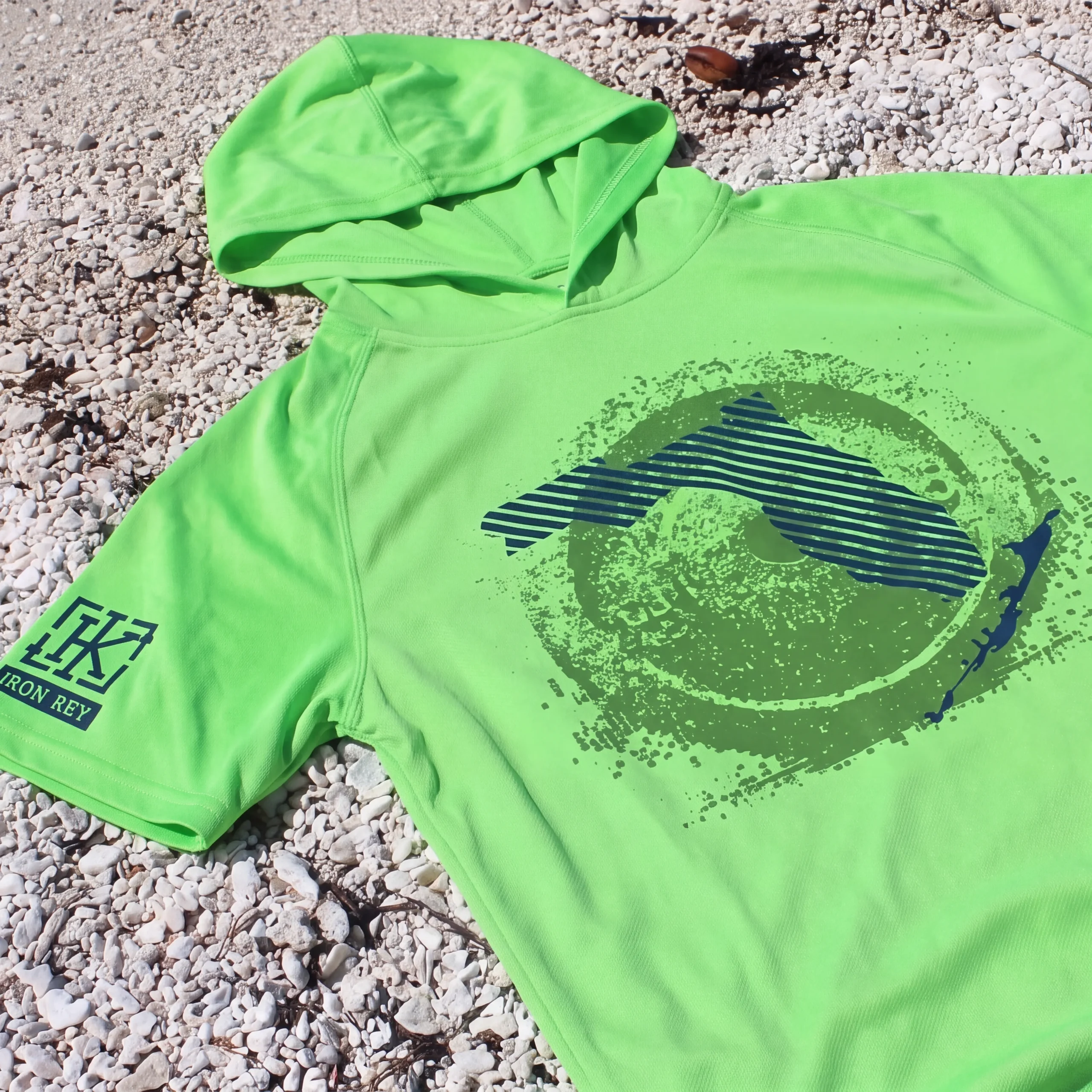 Iron Key Flo Rida Bumper Performance Hoodie photographed near Fort Zachary Beach