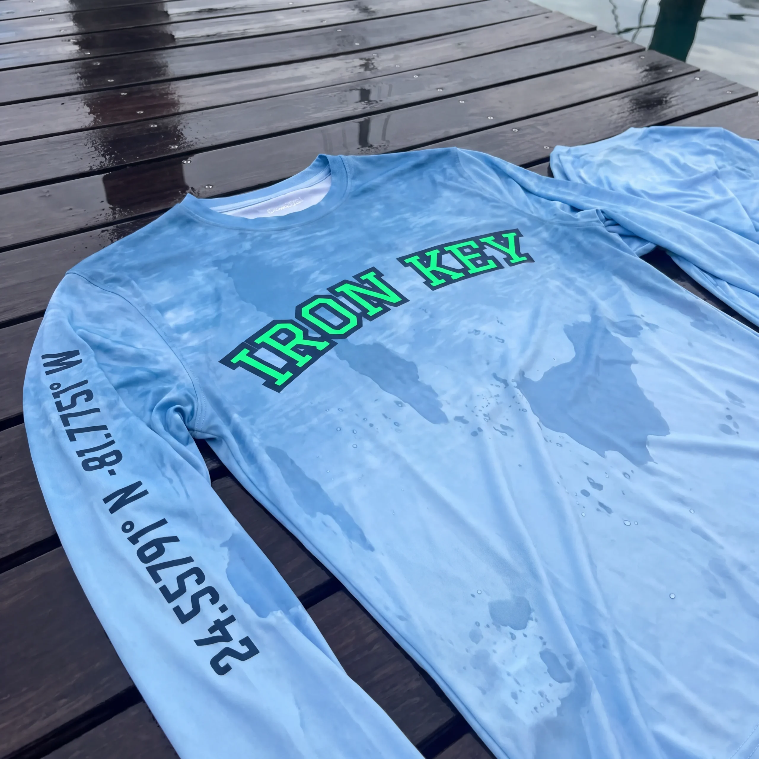 Iron Key Latitude Dri-Fit with coordinates sleeve detail