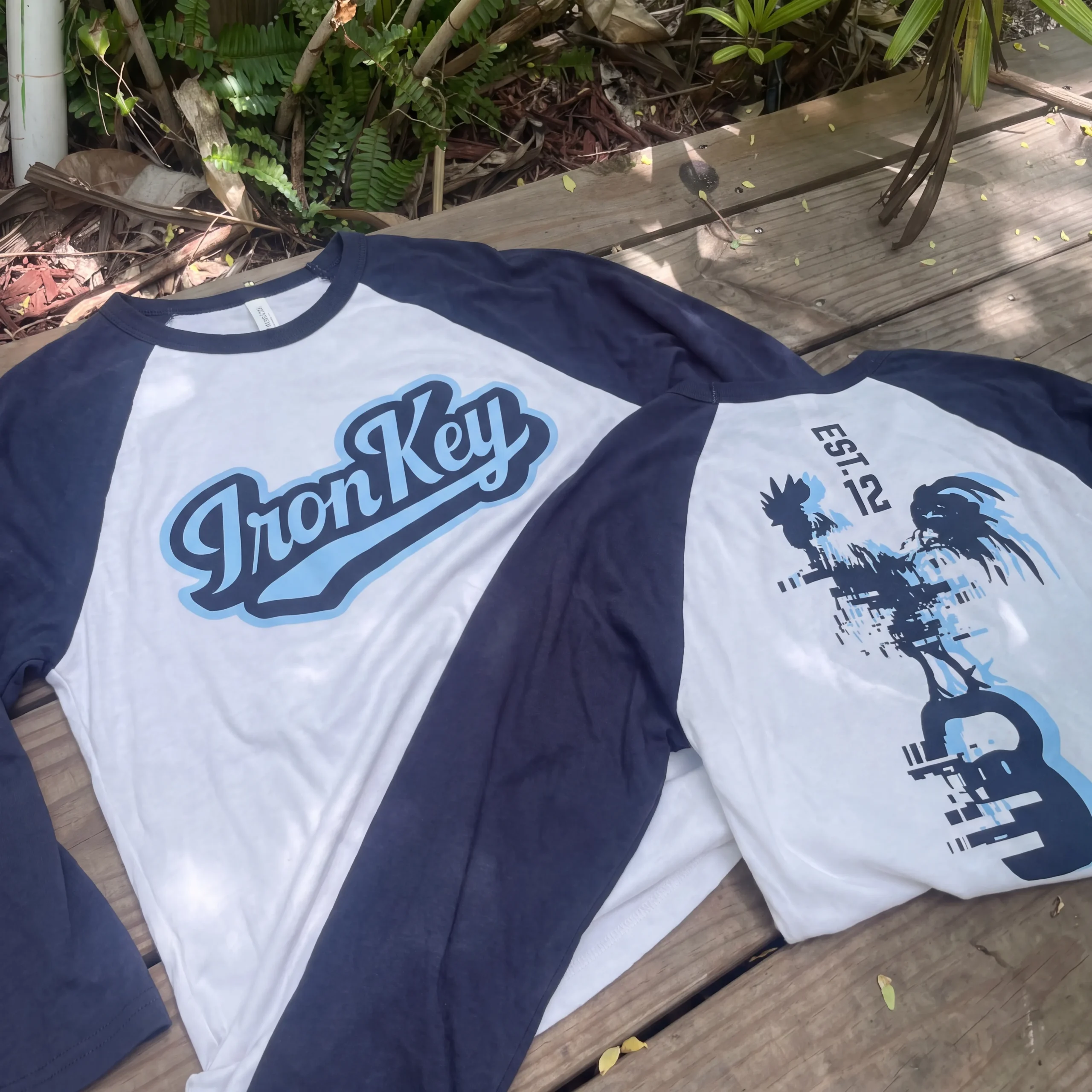 Iron Key Marathon Raglan shirt photographed in Marathon Key